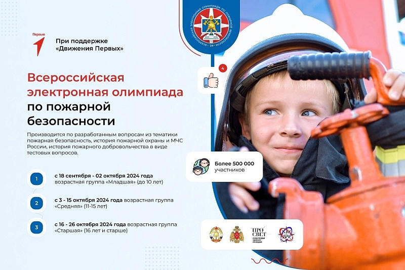 ‼️НЕ ПРОПУСТИТЕ‼️ СТАРТУЕТ ВСЕРОССИЙСКАЯ ОЛИМПИАДА ПО ПОЖАРНОЙ БЕЗОПАСНОСТИ.